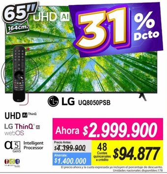 Alkomprar LG ThinQ 65" oferta