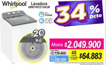 Alkomprar Whirlpool Lavadora 8MWTWCO13WJW 20kg oferta