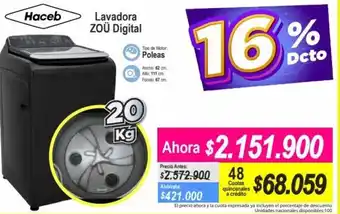 Alkomprar Haceb Lavadora Zoü Digital oferta