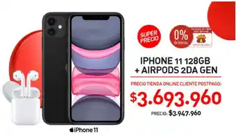 Claro iPhone 11 128GB + Airpods 2DA GEN oferta