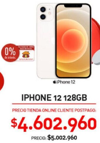 Claro iPhone 12 128GB oferta