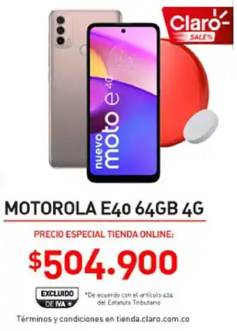 Claro Motorola E40 64GB 4G oferta