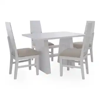 Comedor ibg boston 4 puestos blanco beige