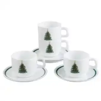 Home Sentry Taza café x4 y plato x4 navidad expressions arbol oferta