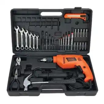 Kit taladro percutor 1/2-pulg 550w 2800rpm + 40 accesorios black+decker