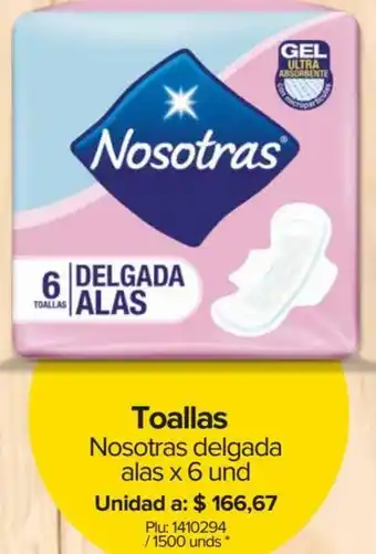 Super Inter Toallas Nosotras Delgada Alas 6Unid oferta