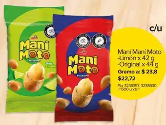 Super Inter Maní Maní Moto Limón 42g Original 44g oferta
