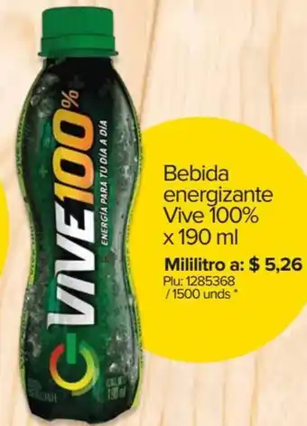 Super Inter Bebida Energizante Vive 100% 190ml oferta