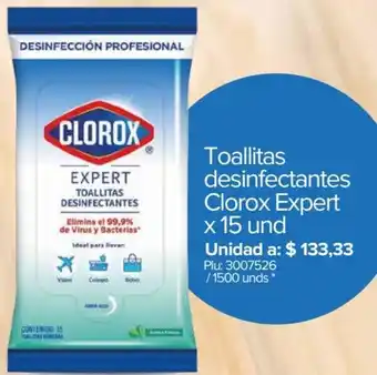 Super Inter Toallitas Desinfectantes Clorox Expert 15Unid oferta