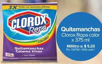 Super Inter Quitamanchas Clorox Ropa Color 375ml oferta