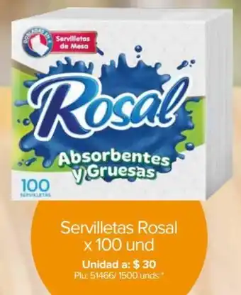 Super Inter Servelletas Rosal 100 Und oferta