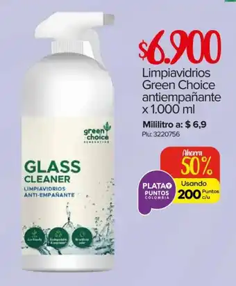Super Inter Green Choice Limpiavidrios antiempañante x 1000 ml oferta
