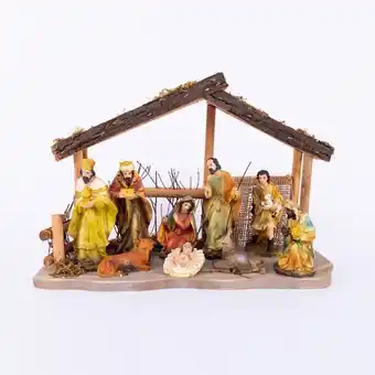 Panamericana Pesebre de 1 pieza, 9 figuras, 24 x 34 cm oferta