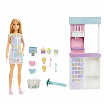 Alkosto Set de juego barbie careers set heladería con muñeca oferta