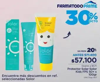 FarmaTodo Protector Solar Solor Kids FPS 50+ 100g oferta