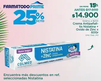 FarmaTodo Crema Antipañalitis Nistatina + Oxido de Zinc 60g oferta