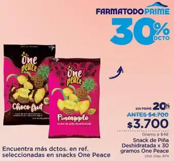 FarmaTodo One Peace Snack de Piña Deshidratada 30g oferta