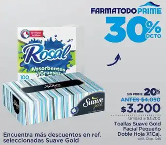 FarmaTodo Toallas Sauve Gold Facial Pequeño Doble Hoja 1Caj oferta