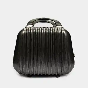 Panamericana Neceser con franjas y cremallera, gris oscuro oferta