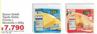 Belalcazar Seletti Queso Tajado Doble crema o Mozarella x 400g oferta