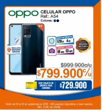 Alkosto Oppo Celular A54 oferta