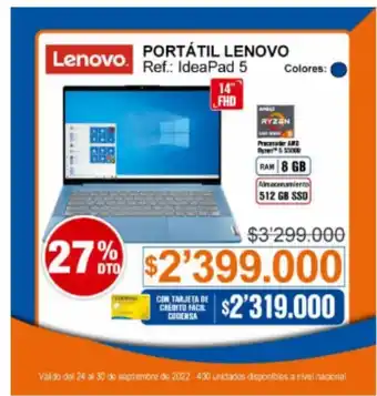 Alkosto Lenovo Portatil Ideapad 5 oferta