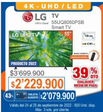 Alkosto LG - TV 55UQ8050PSB oferta