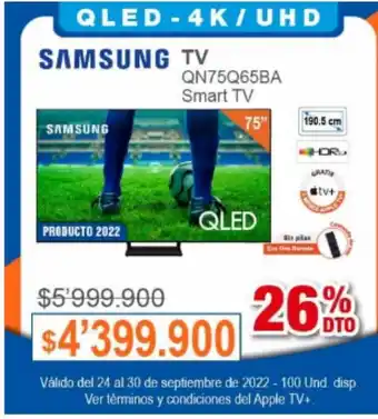 Alkosto Samsung TV QN75Q65BA Smart TV oferta