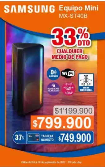 Alkosto Samsung Equipo mini MX-ST40B oferta