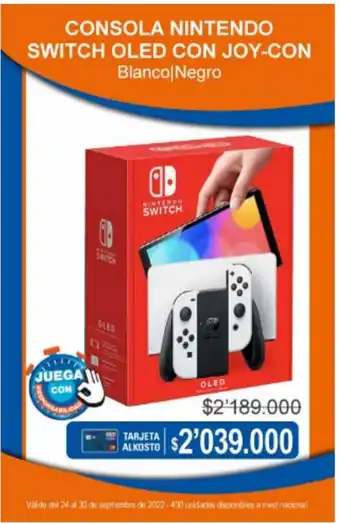 Alkosto Nintendo Switch consola Oled con joy-con oferta