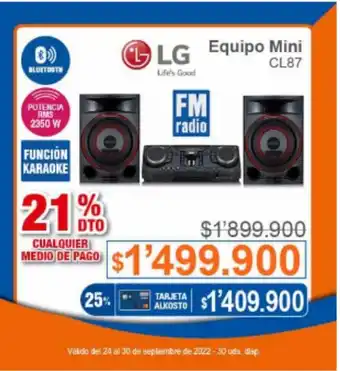 Alkosto LG - Equipo Mini CL87 oferta
