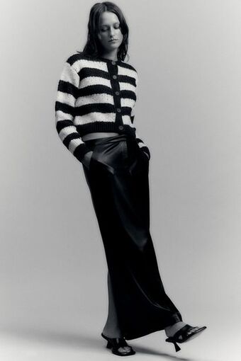 Zara Chaqueta punto rayas oferta