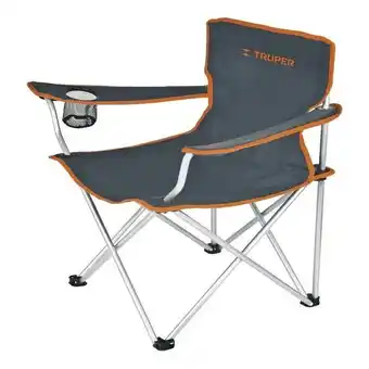 Éxito Silla plegable camping con estuche portátil truper color negro oferta