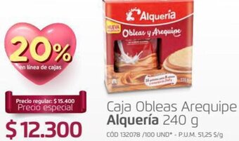 Makro Caja Obleas Arequipe Alquería 240g oferta