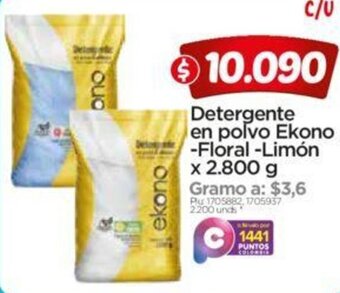 Surtimax Detergente en Polvo Ekono Floral-Limón 2,800g oferta