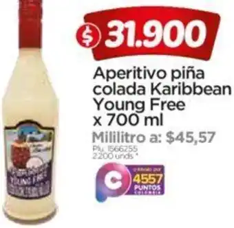 Surtimax Aperitivo Paña Colada Karibbean Young Free 700ml oferta