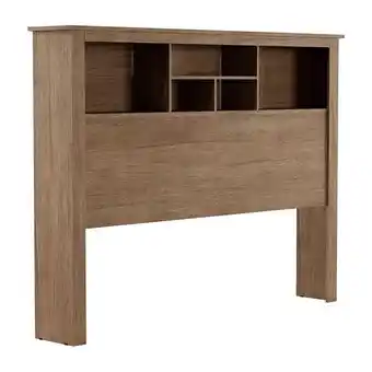 Éxito Cabecera doble en madera mdf y mdp con estantes natural oferta