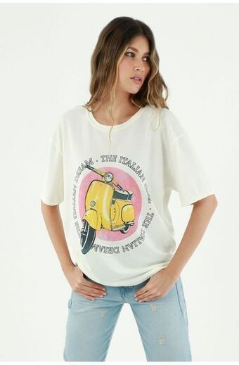 Tennis Camiseta color crudo para mujer oferta