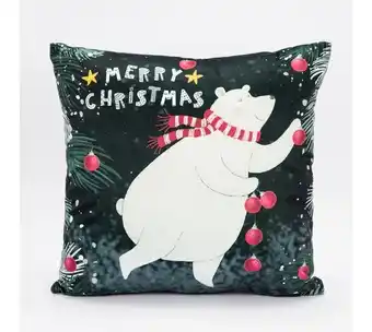 Panamericana Cojín verde de 35.5 cm - oso polar navideño oferta