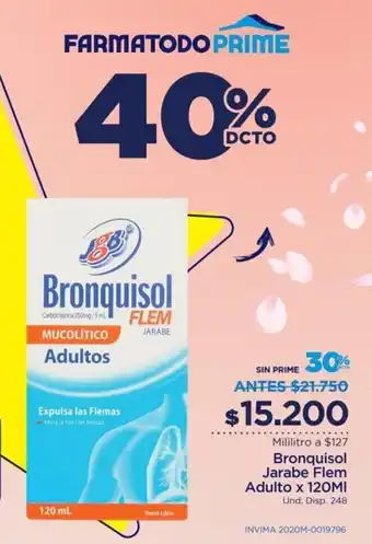FarmaTodo Bronquisol Jarabe Flem Adulto x 120ml oferta