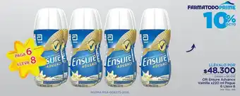 FarmaTodo Ensure Advance Vainilla x 220ml pague 6 Lleve 8 oferta