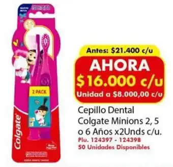 Mercaldas Cepillo Dental Colgate Kids Minions x 2 und oferta