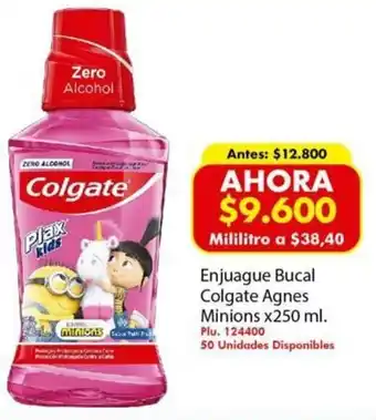 Mercaldas Enjuague Bucal Colgate Plax Kids Agnes Minions x 250ml oferta