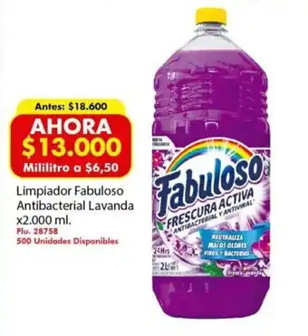 Mercaldas Limpiador Fabuloso Antibacterial Lavanda x 2.000ml oferta
