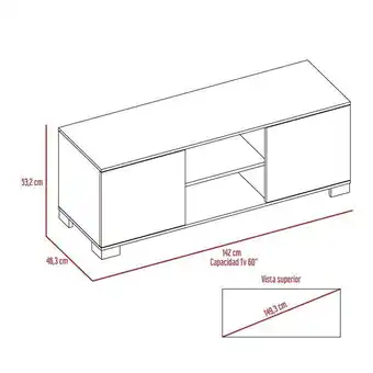 FUN Fábricas Unidas Mesa de tv aurora rta blanco oferta