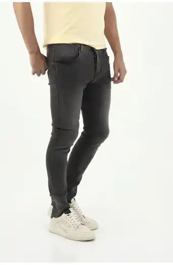 Tennis Jean súper skinny color negro para hombre oferta