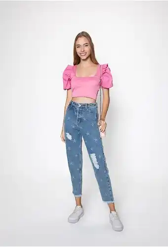 ELA Jeans momfit tiro alto con lasser de est oferta