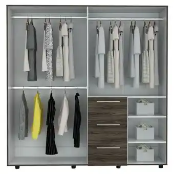 FUN Fábricas Unidas Closet harlem 184 x 181 x 50 rta coñac + blanco oferta
