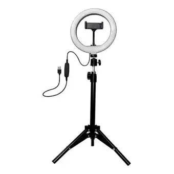 Mercado Libre Aro de luz lámpara led 20cm control, porta celular para mesa oferta
