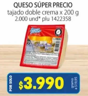 Colsubsidio Queso Súper Precio Tajado Doble Crema x 200g oferta